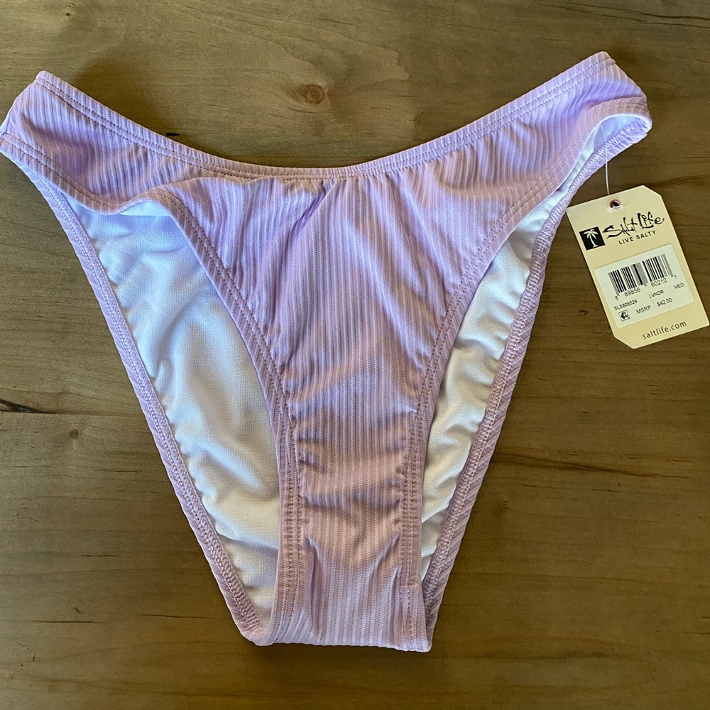 Salt Life Women’s  Lilac Ribbed Bikini Swimsuit Bottom NWT